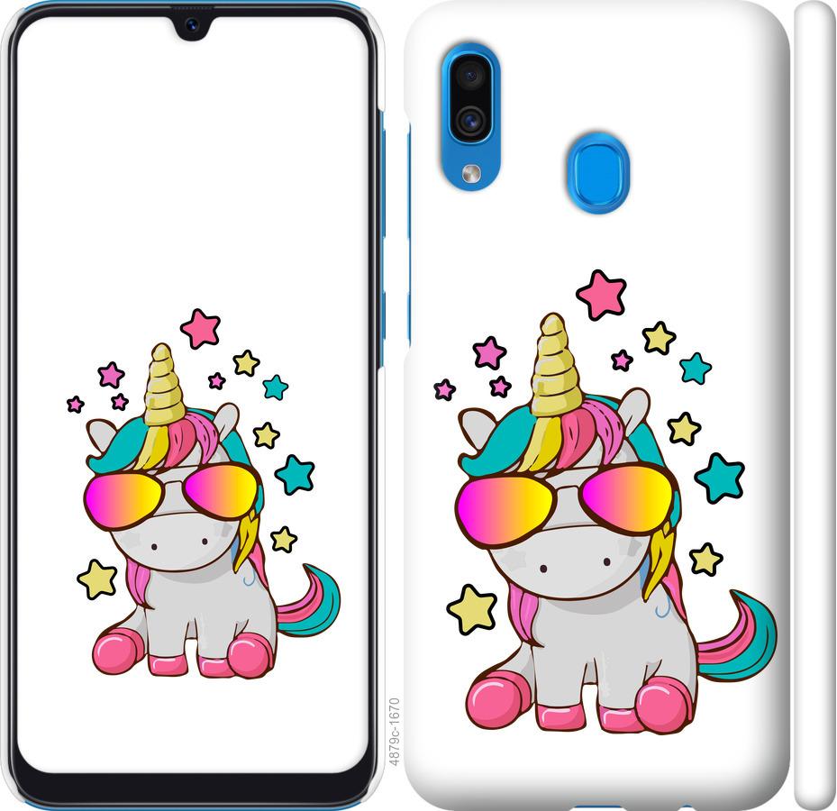 

Чехол на Samsung Galaxy A20 2019 A205F Единорог в очках