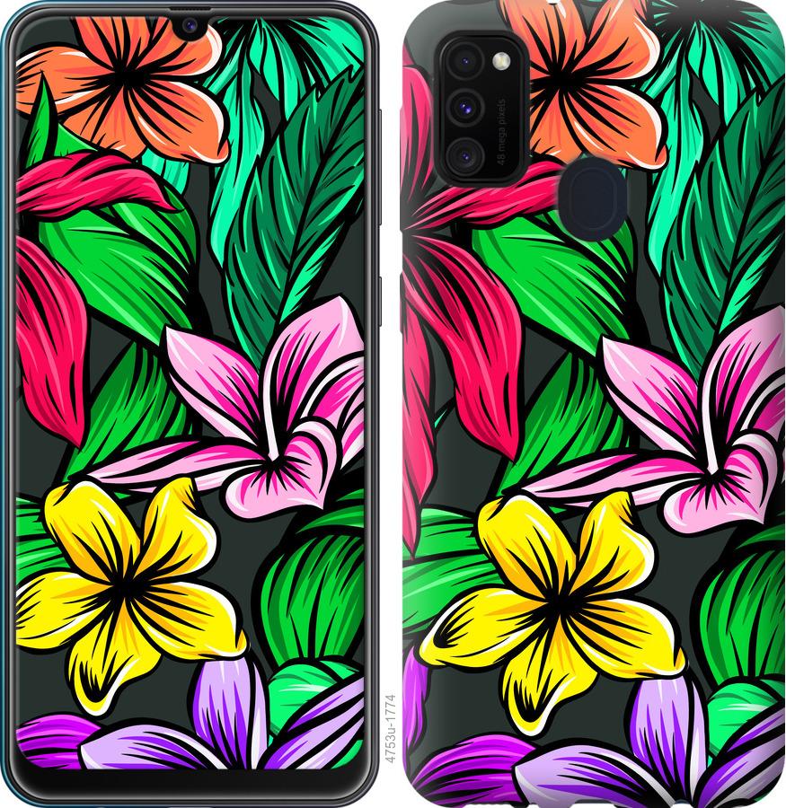 Чехол на Samsung Galaxy A21s A217F Тропические цветы 1