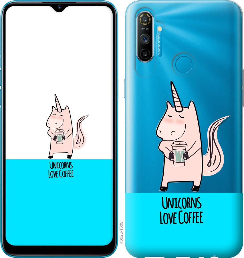 

Чохол на Realme C3 Єдиноріжок з кавою