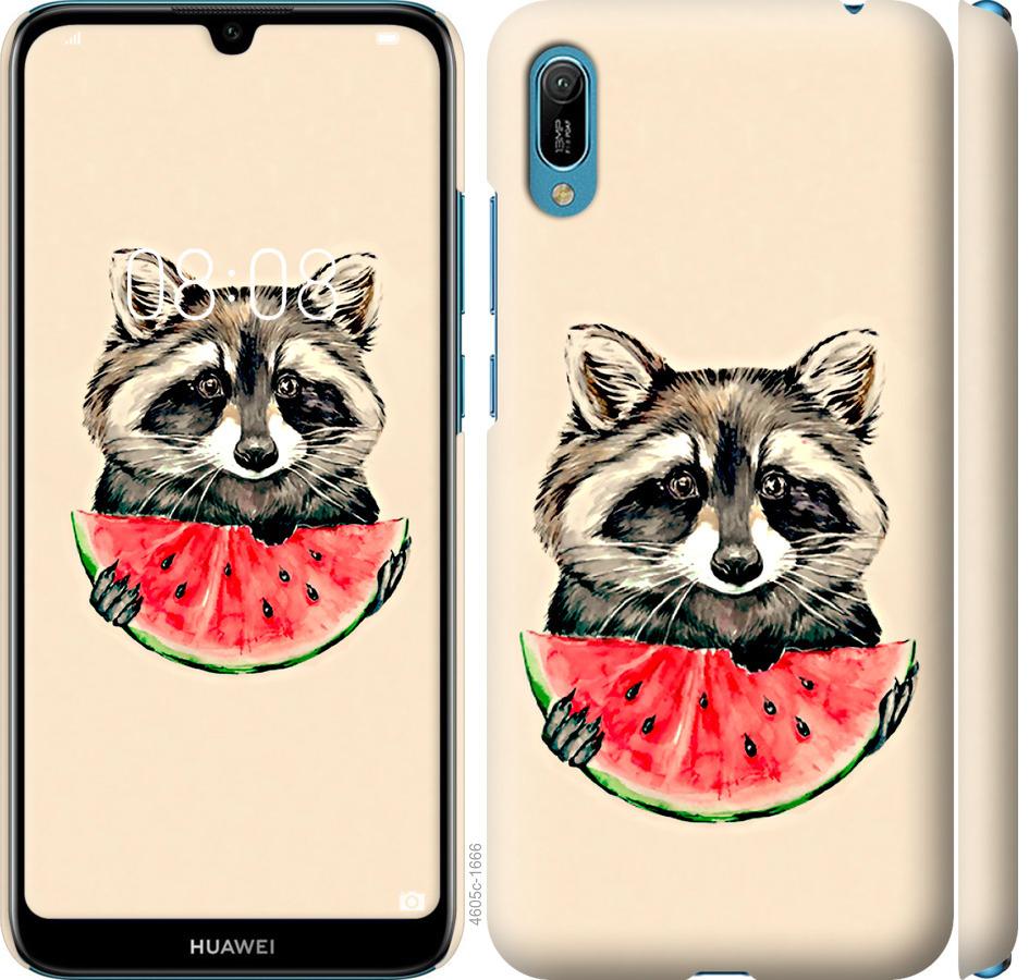 

Чехол на Huawei Y6 2019 Енотик с арбузом