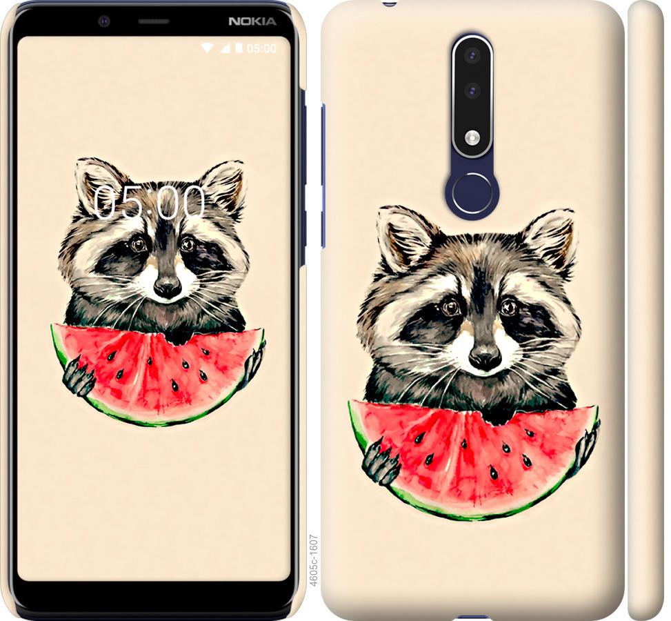 

Чехол на Nokia 3.1 Plus Енотик с арбузом