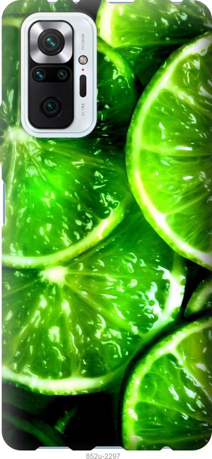 Чехол на Xiaomi Redmi Note 10 Pro Зелёные дольки лимона