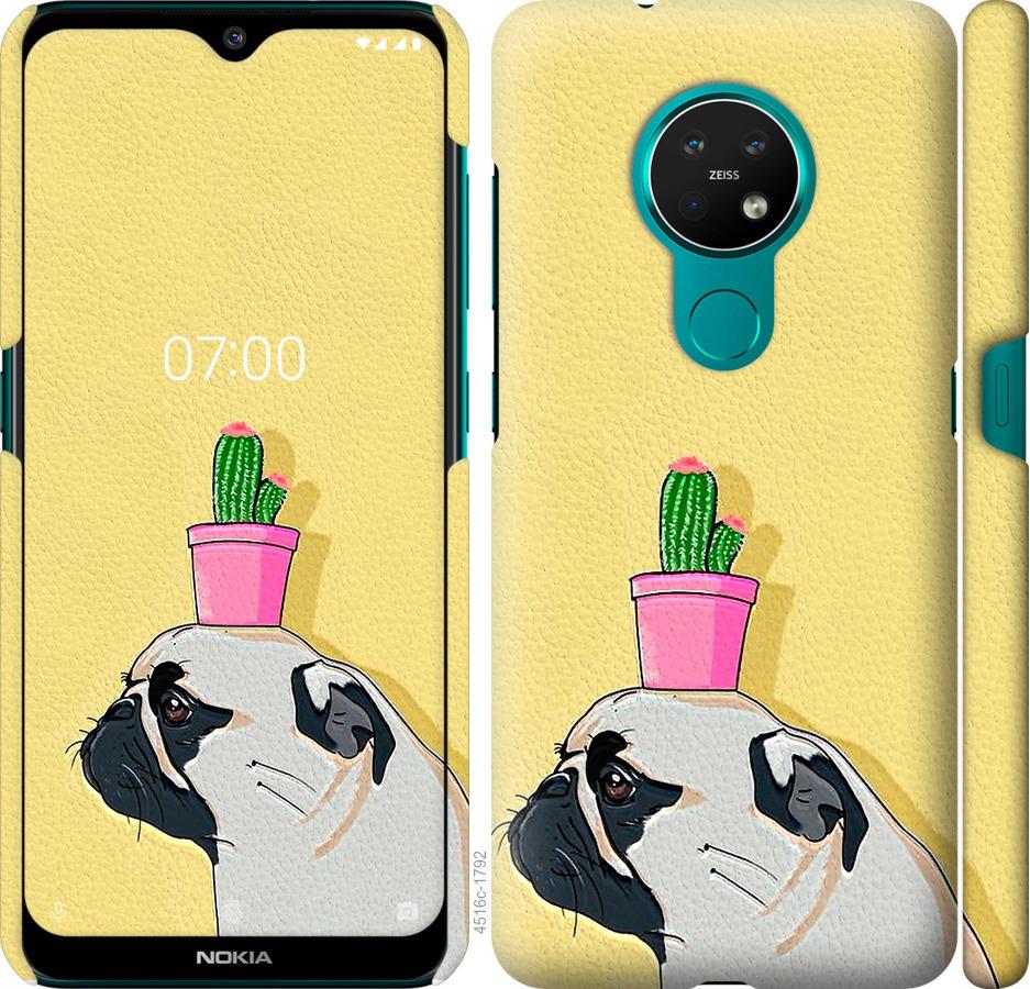 

Чохол на Nokia 6.2 Мопс з кактусом