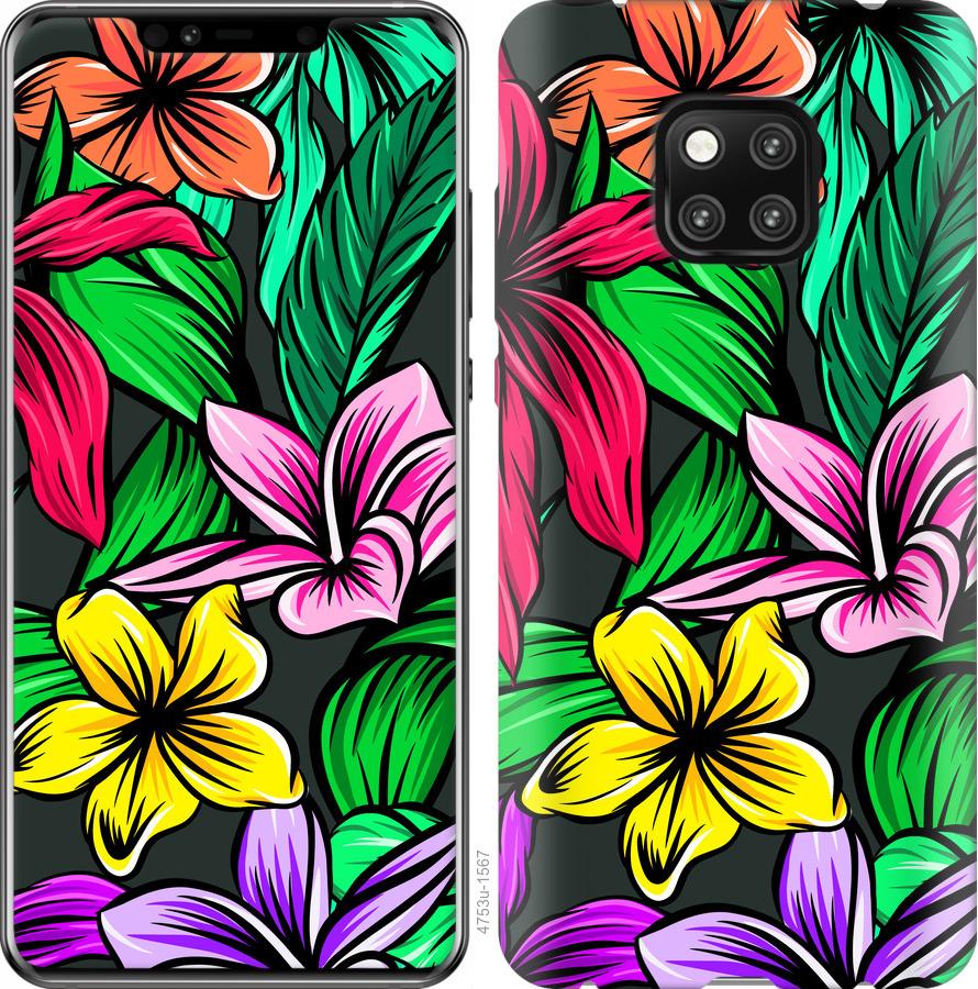 

Чехол на Huawei Mate 20 Pro Тропические цветы 1