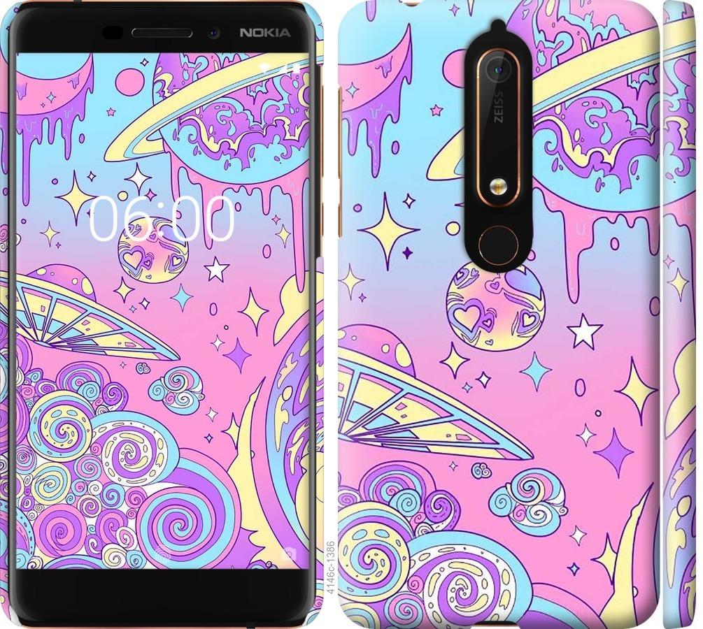 

Чохол на Nokia 6.1 Рожева галактика