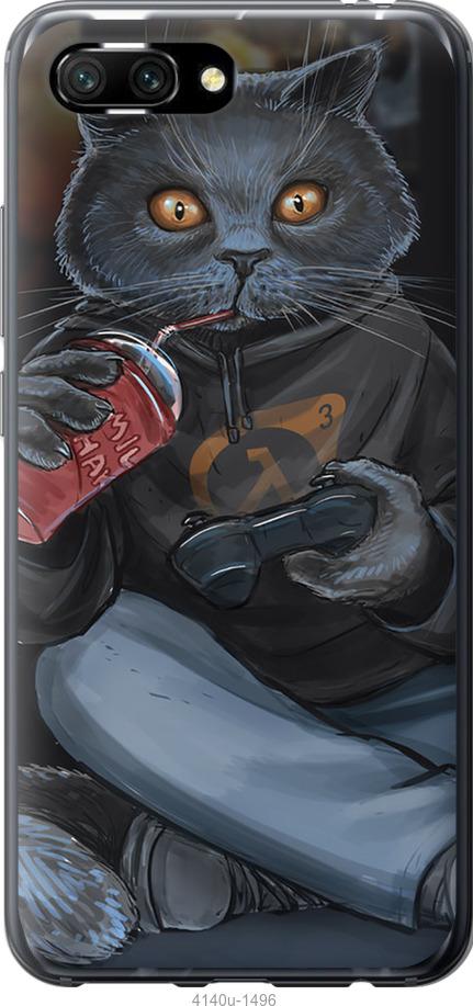 

Чехол на Huawei Honor 10 gamer cat