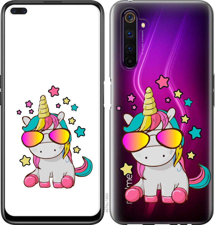 

Чехол на Realme 6 Единорог в очках