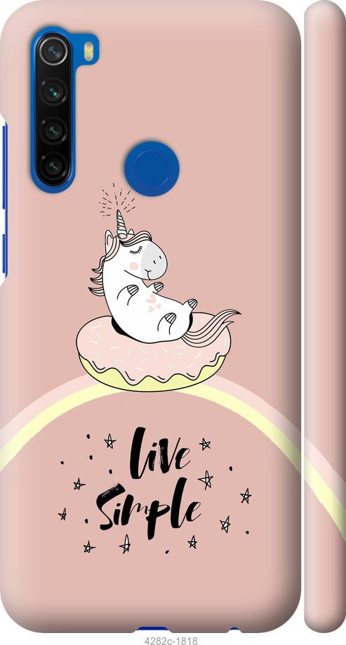 

Чехол на Xiaomi Redmi Note 8T Единорожка в пончике