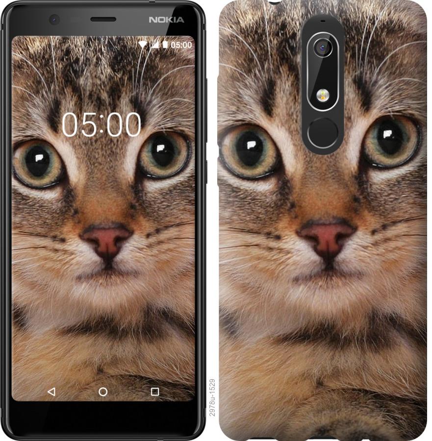 

Чехол на Nokia 5.1 Полосатый котик