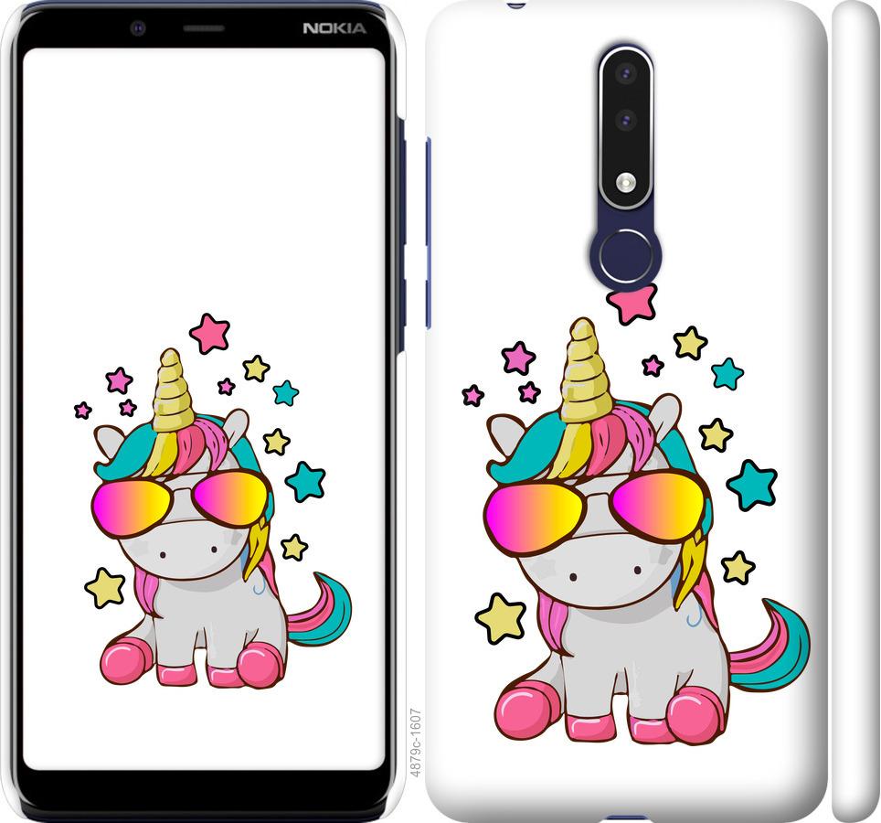 

Чехол на Nokia 3.1 Plus Единорог в очках