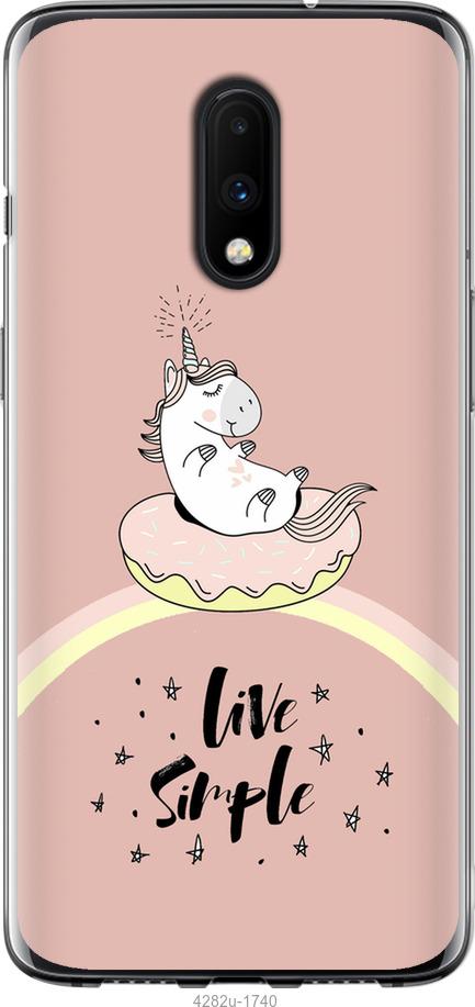 

Чехол на OnePlus 7 Единорожка в пончике