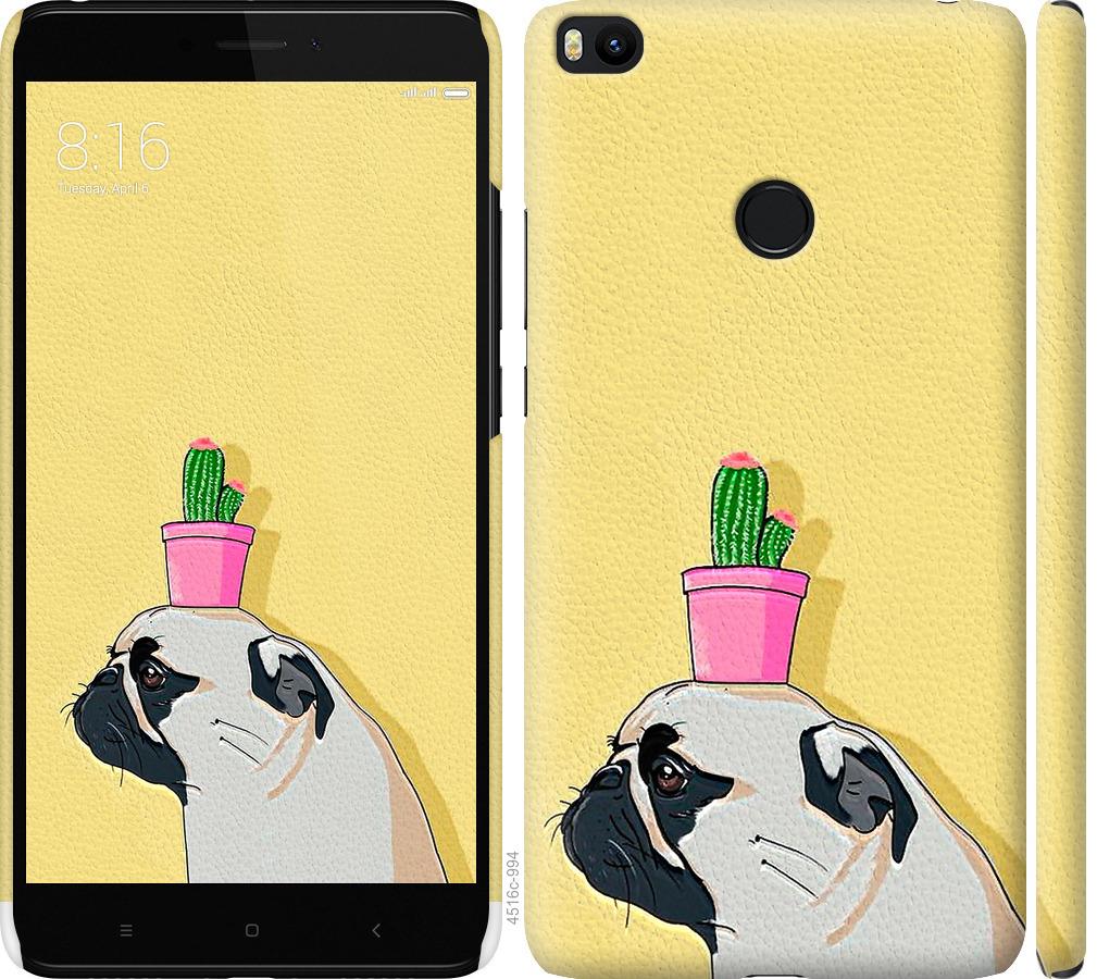 

Чохол на Xiaomi Mi Max 2 Мопс з кактусом
