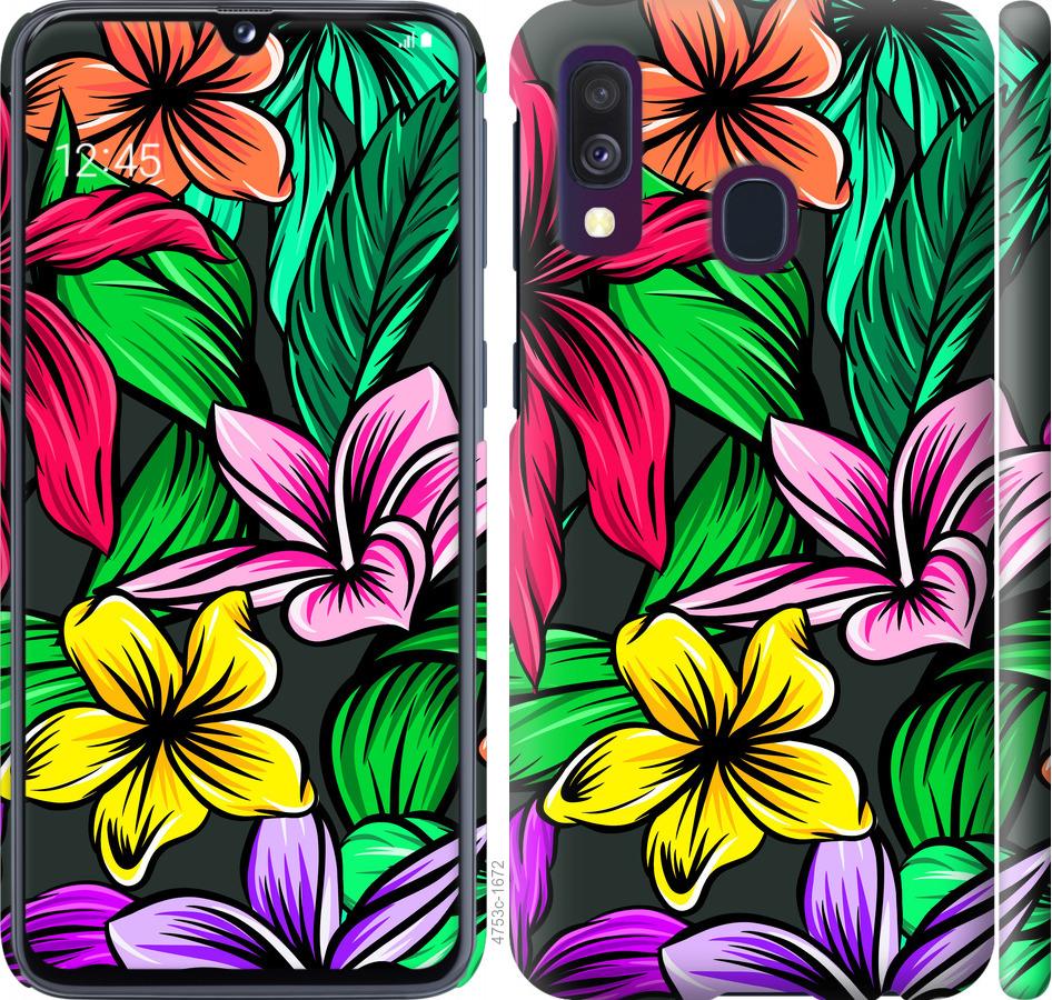 Чехол на Samsung Galaxy A40 2019 A405F Тропические цветы 1