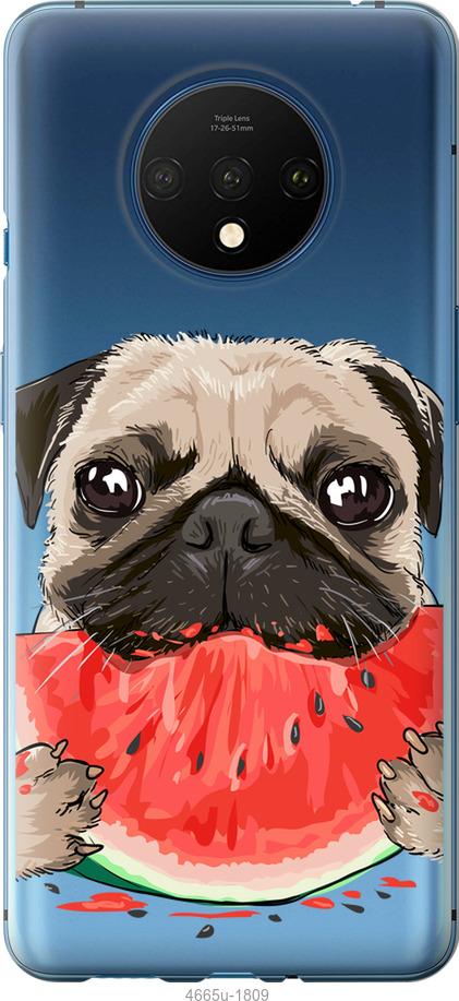 

Чехол на OnePlus 7T Мопс и арбуз
