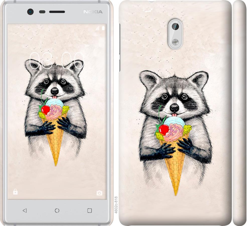 

Чохол на Nokia 3 Єнот з морозивом
