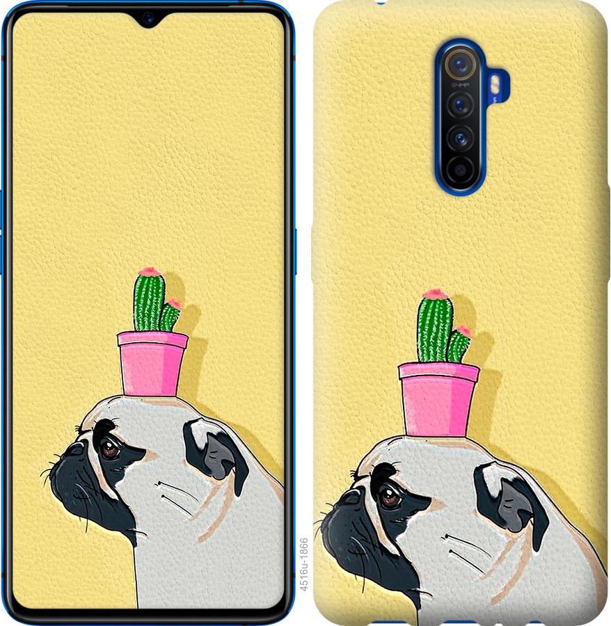

Чохол на Oppo Reno 2 Мопс з кактусом
