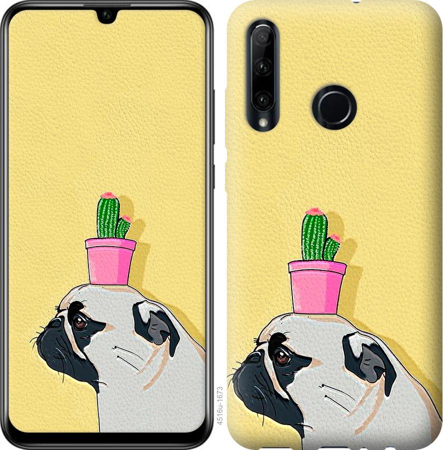 

Чохол на Huawei Y6p Мопс з кактусом