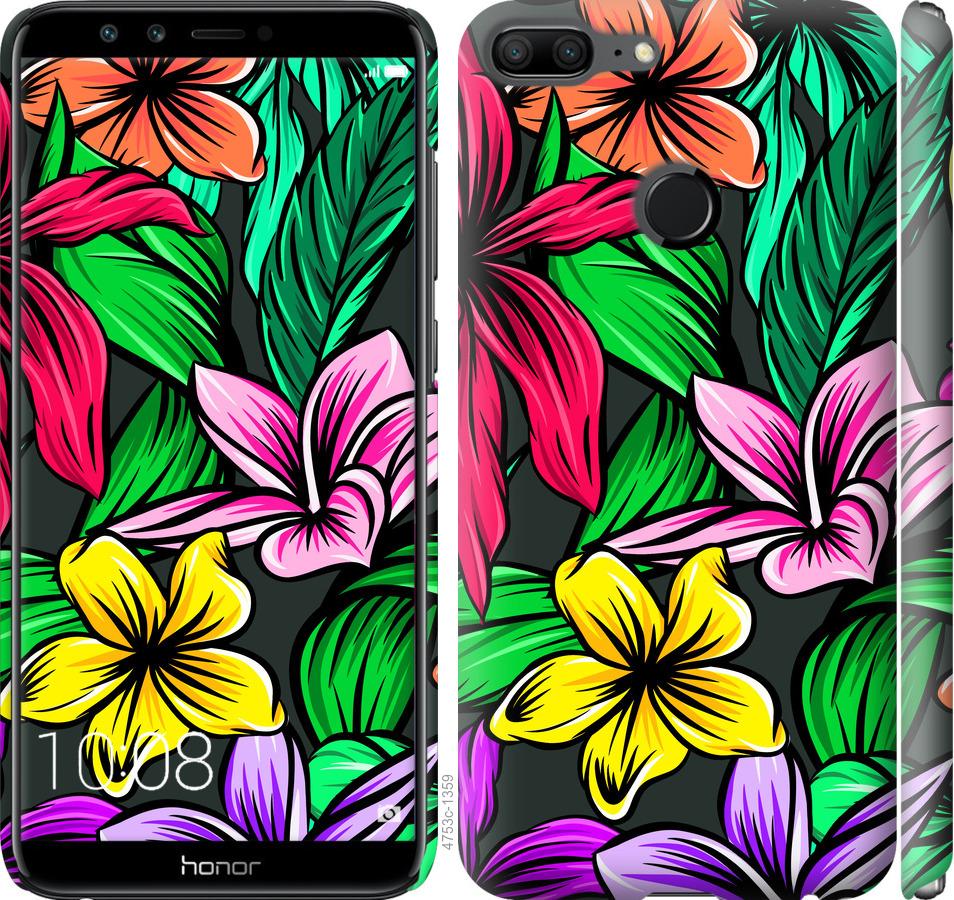 

Чехол на Huawei Honor 9 Lite Тропические цветы 1
