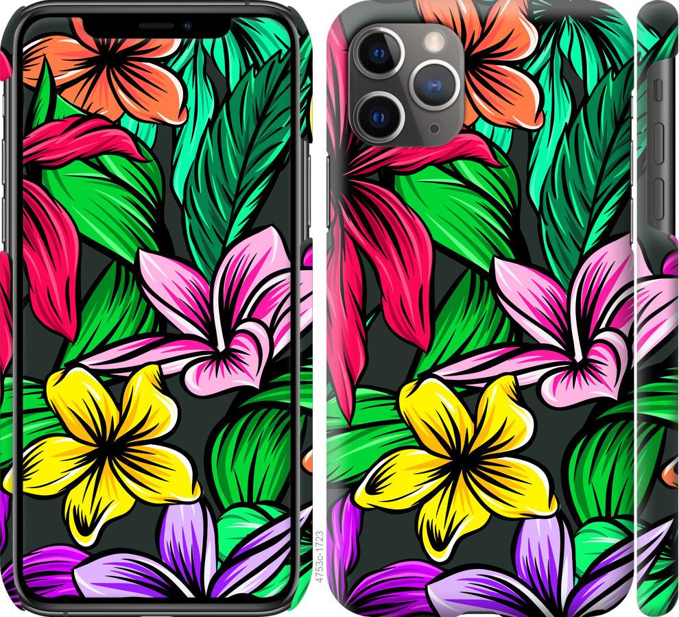 Чехол на iPhone 11 Pro Max Тропические цветы 1