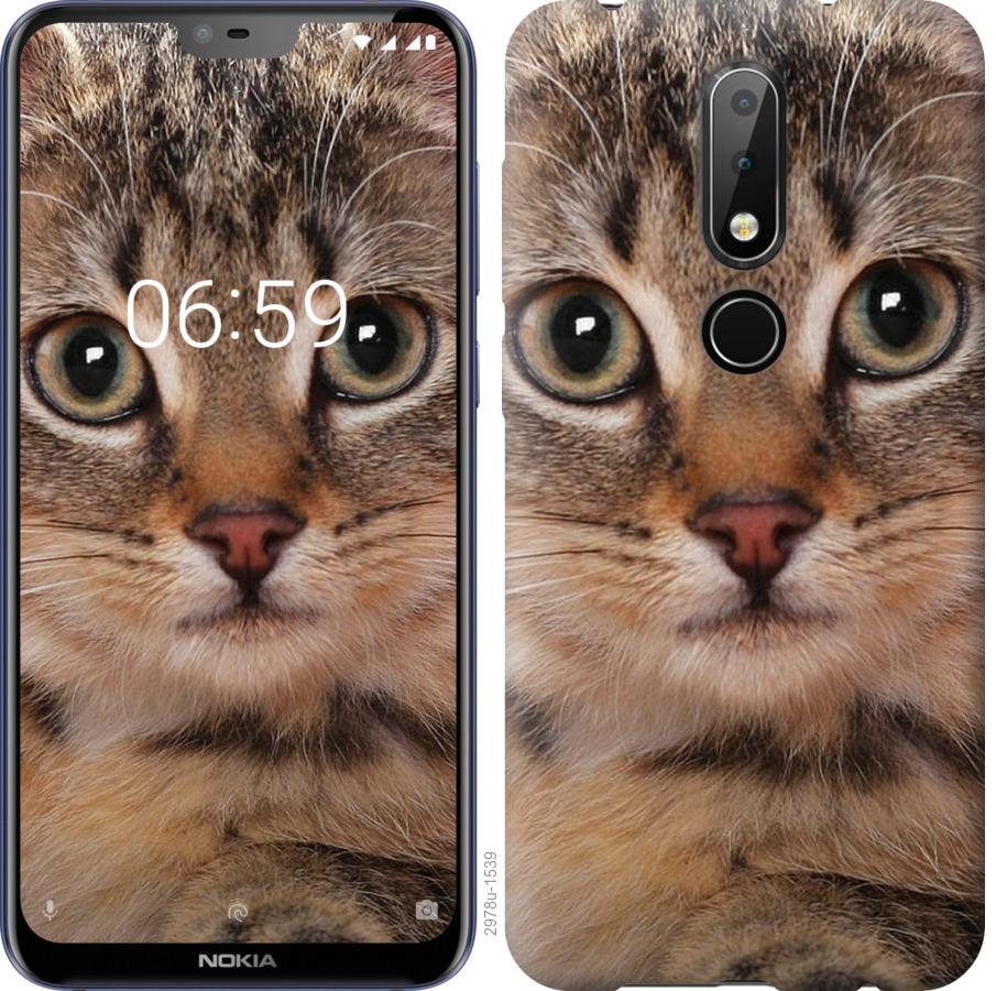 

Чехол на Nokia 6.1 Plus Полосатый котик