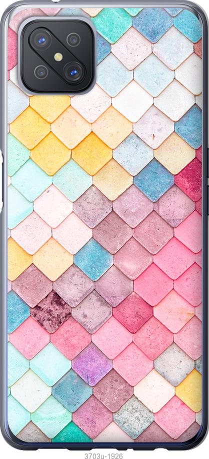 

Чехол на Oppo A92S Красочная черепица