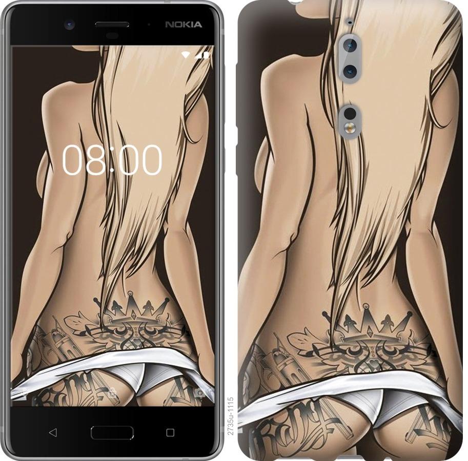 Чехол на Nokia 8 Девушка с татуировкой