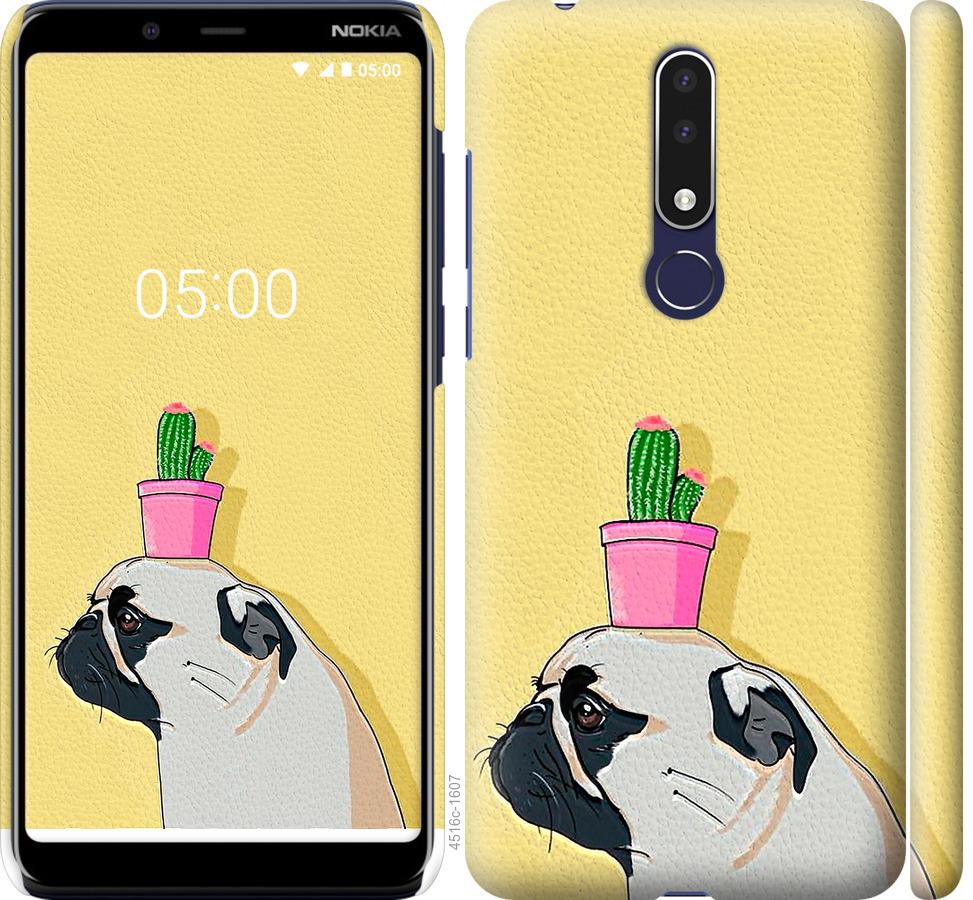 

Чохол на Nokia 3.1 Plus Мопс з кактусом