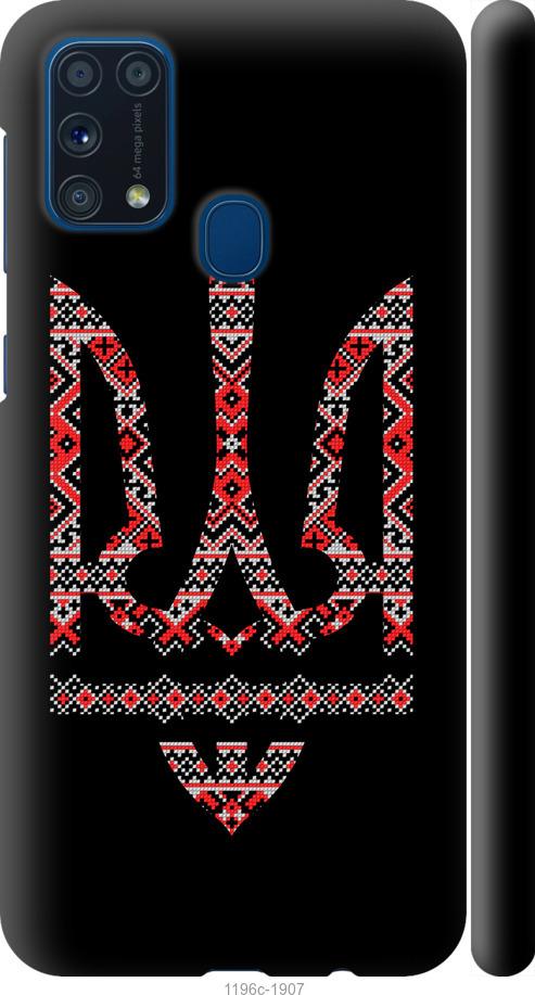 Чехол на Samsung Galaxy M31 M315F Герб - вышиванка на черном фоне