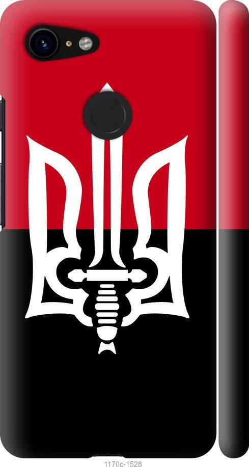 

Чехол на Google Pixel 3 Чорно-червоний прапор з тризубом