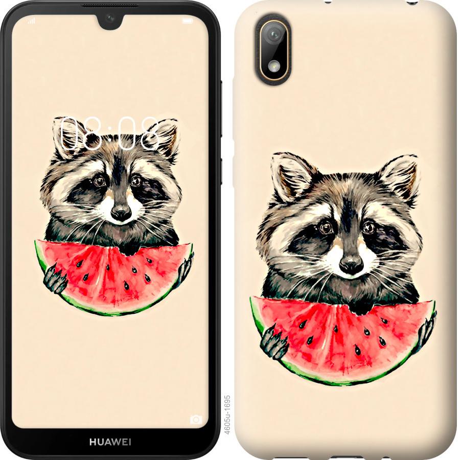 

Чехол на Huawei Y5 2019 Енотик с арбузом