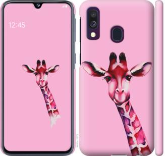 Чохол на Samsung Galaxy A40 2019 A405F Рожева жирафа