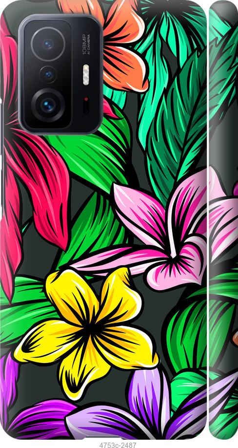 Чехол на Xiaomi 11T Тропические цветы 1