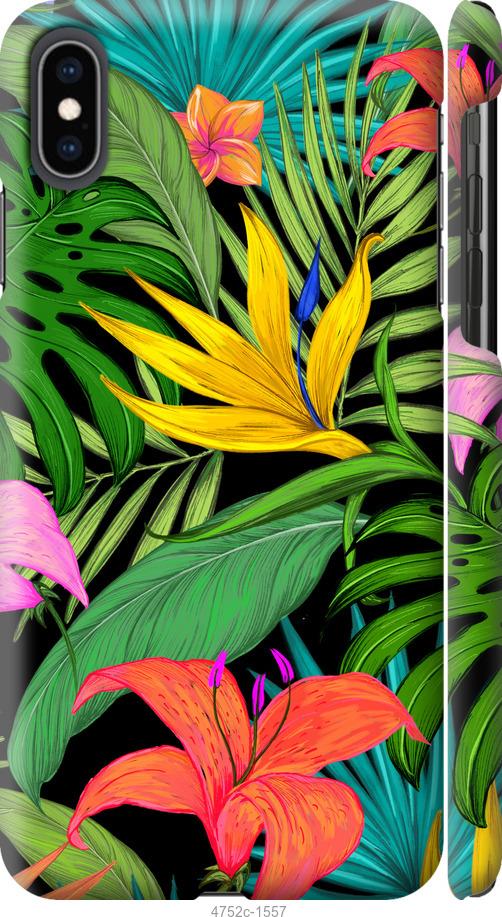 Чехол на iPhone XS Max Тропические листья 1