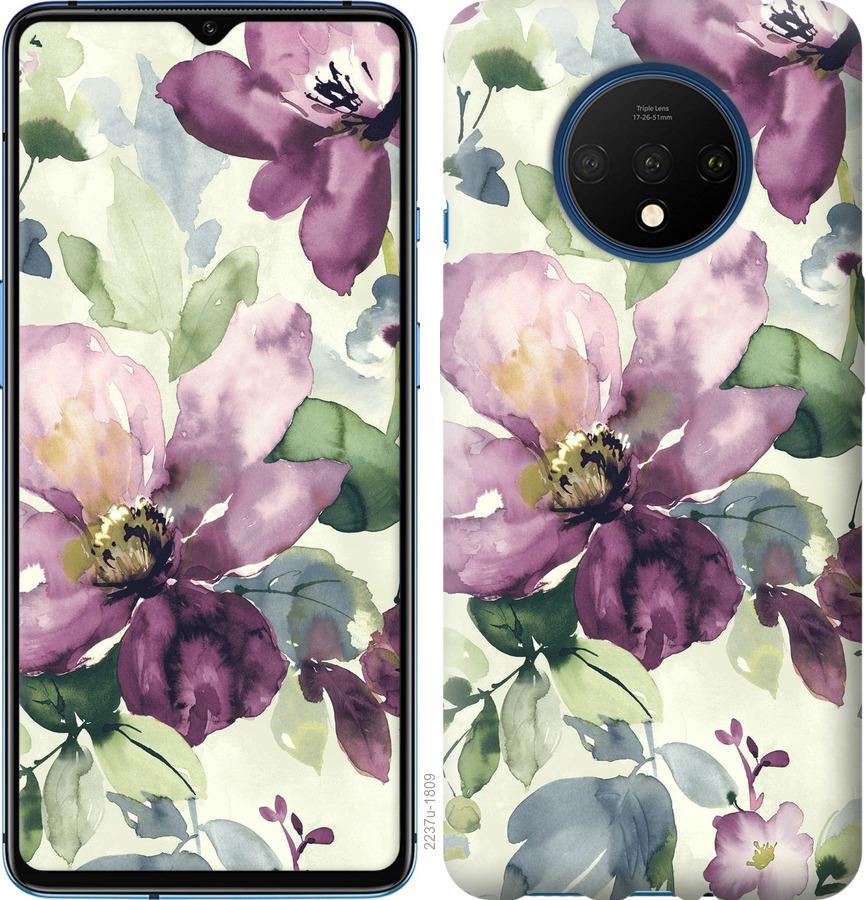 

Чохол на OnePlus 7T Квіти аквареллю