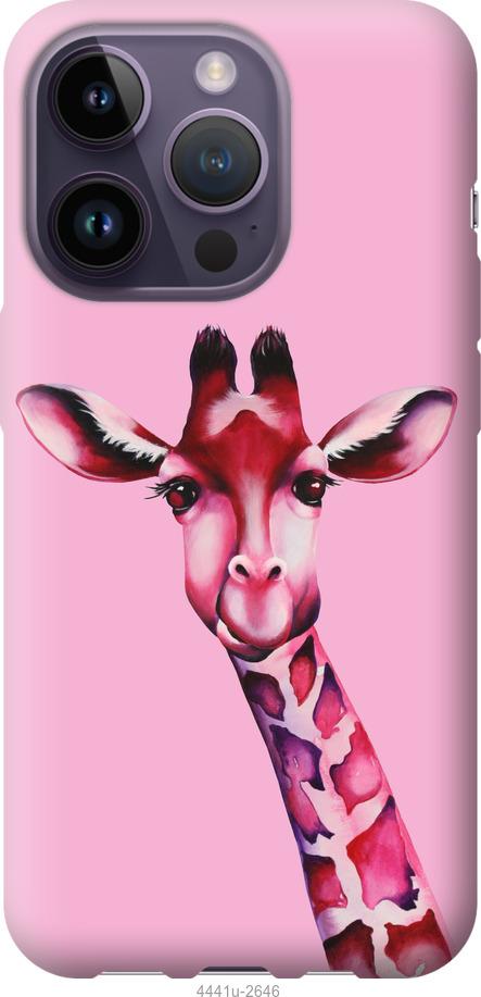 Чохол на iPhone 14 Pro Рожева жирафа