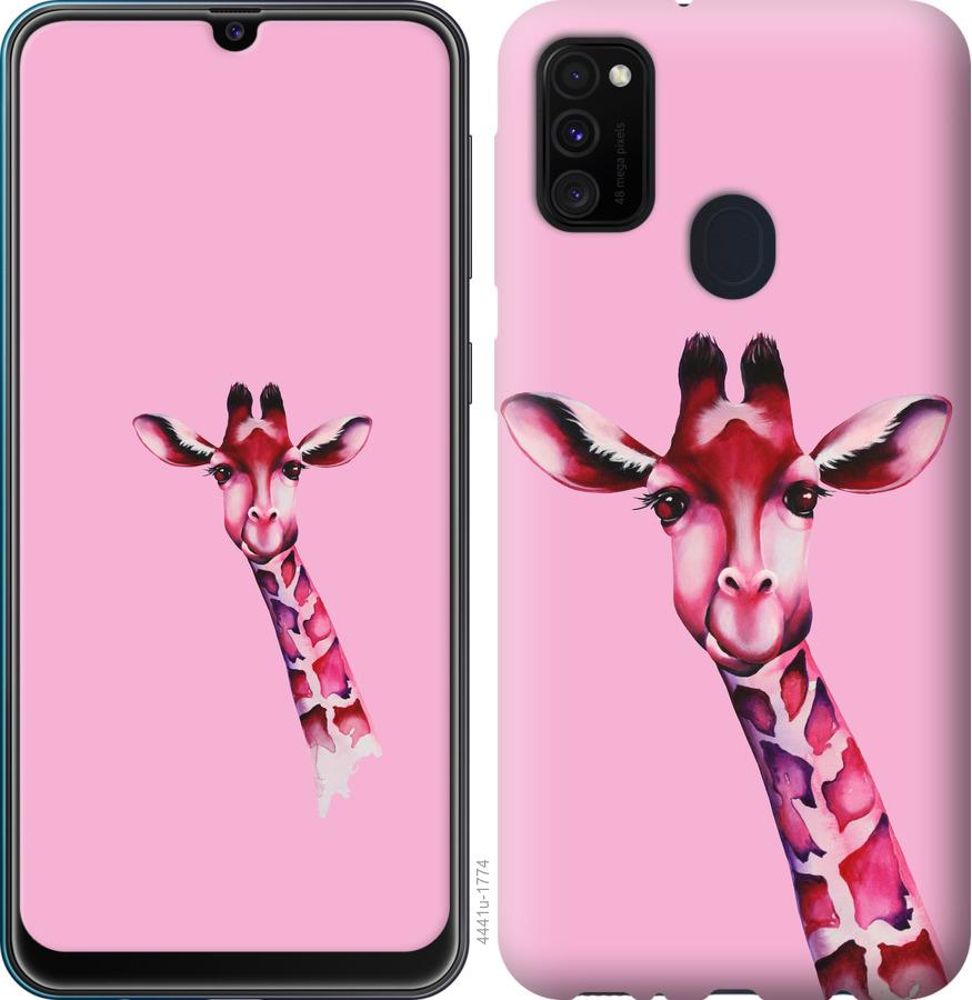 Чохол на Samsung Galaxy A21s A217F Рожева жирафа