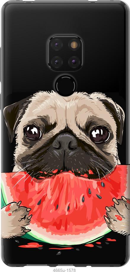

Чехол на Huawei Mate 20 Мопс и арбуз