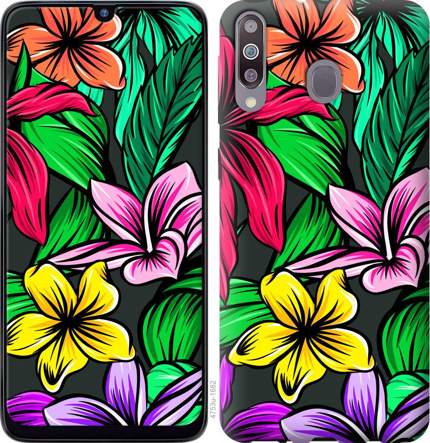Чохол на Samsung Galaxy M30 Тропічні квіти 1