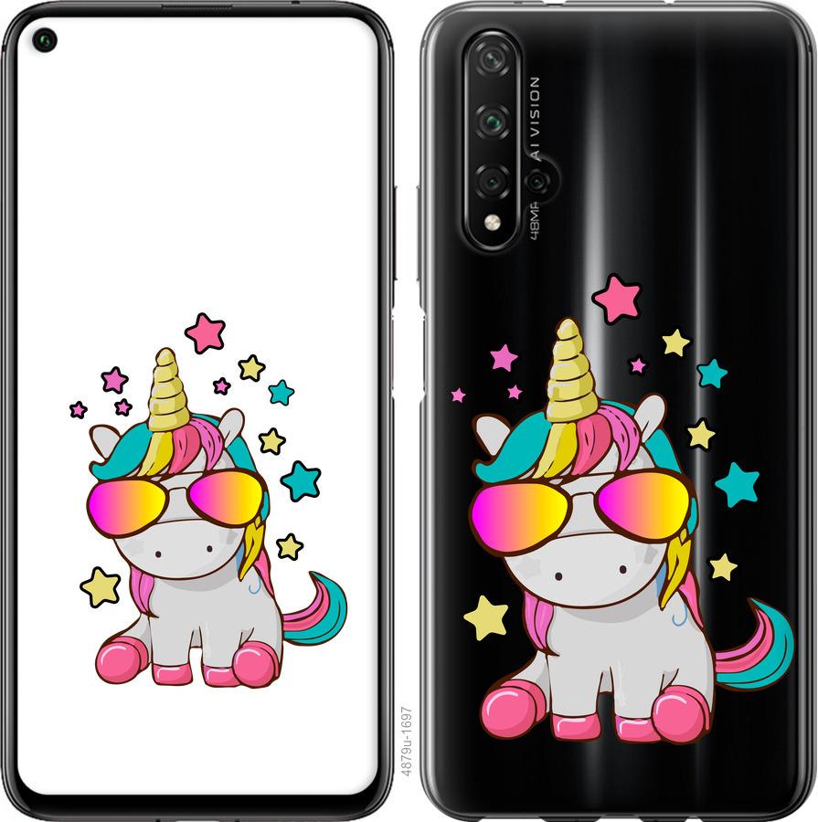 

Чехол на Realme X50 Единорог в очках