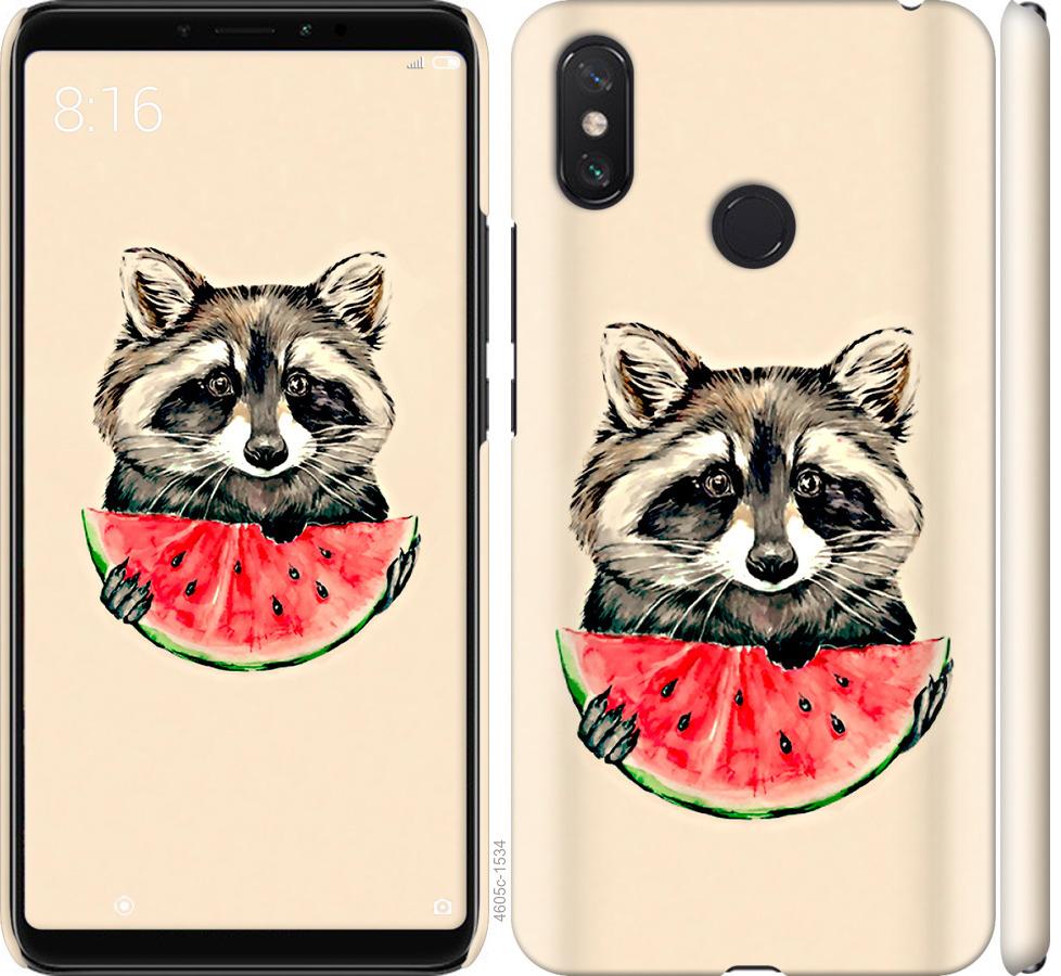 

Чехол на Xiaomi Mi Max 3 Енотик с арбузом