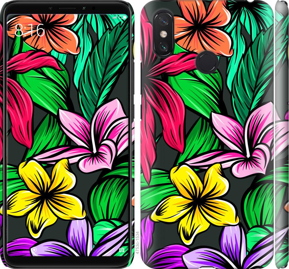 

Чехол на Xiaomi Mi Max 3 Тропические цветы 1