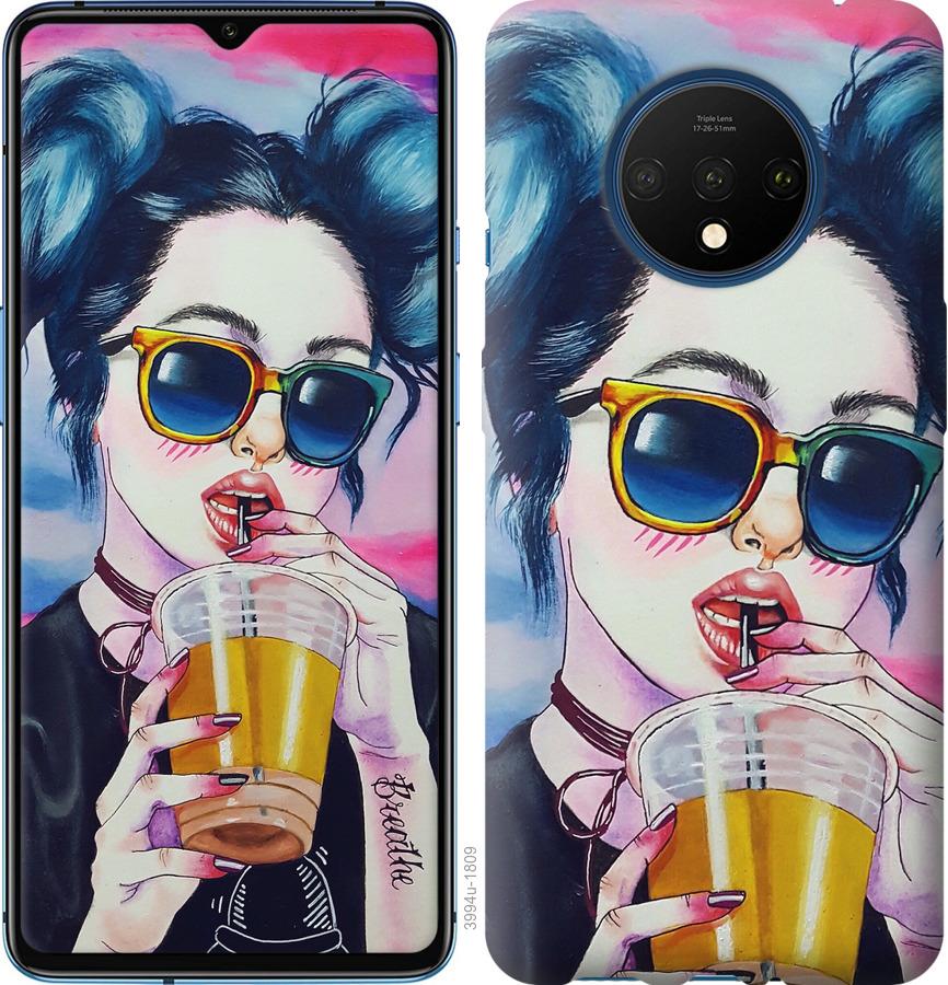 

Чехол на OnePlus 7T Арт-девушка в очках