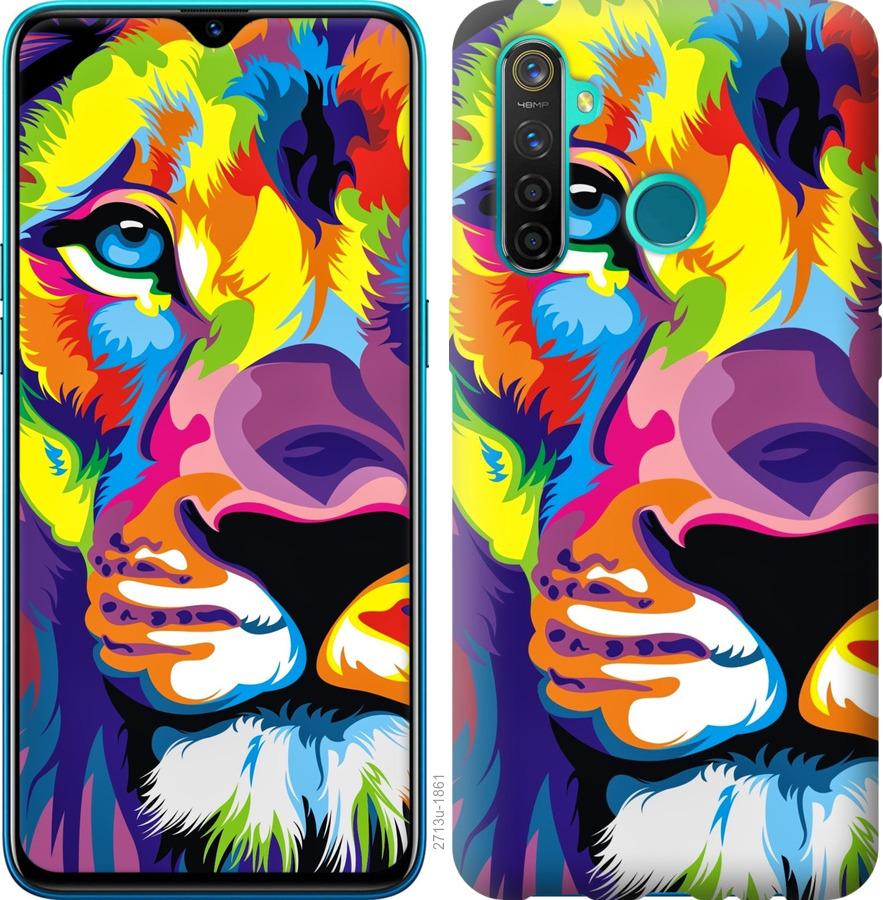 

Чохол на Realme 5 Pro Різнобарвний лев