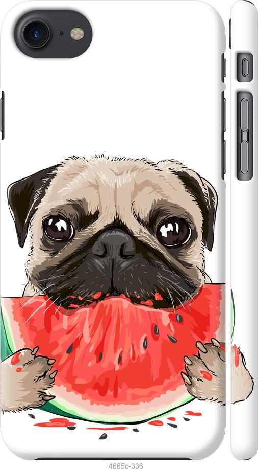 

Чехол на iPhone SE 2020 Мопс и арбуз