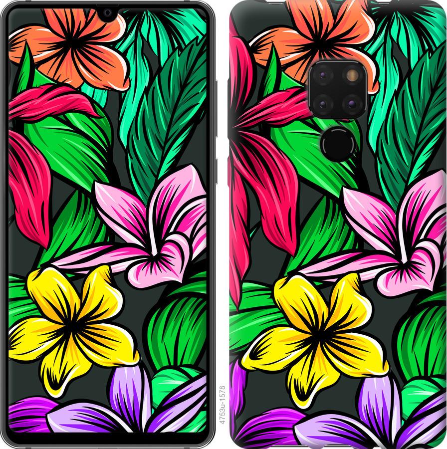 

Чехол на Huawei Mate 20 Тропические цветы 1