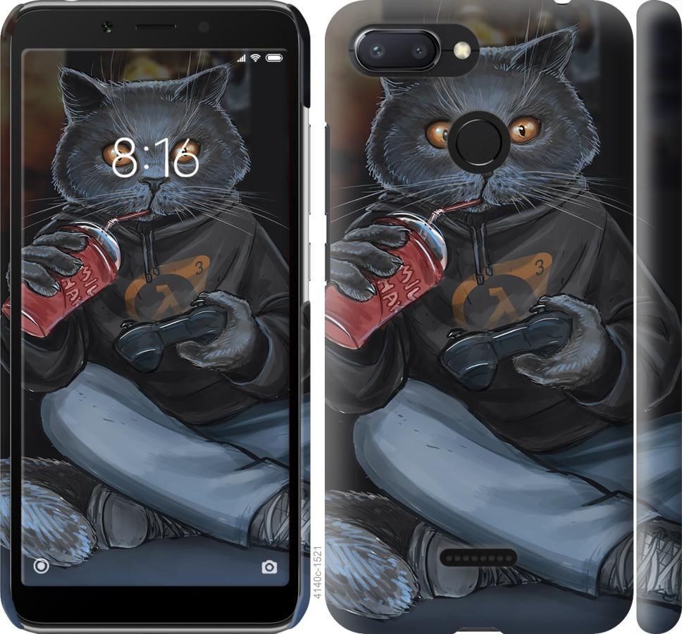 

Чехол на Xiaomi Redmi 6 gamer cat