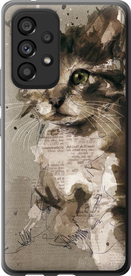 Чехол на Samsung Galaxy A53 A536E Котёнок из пятен и линий