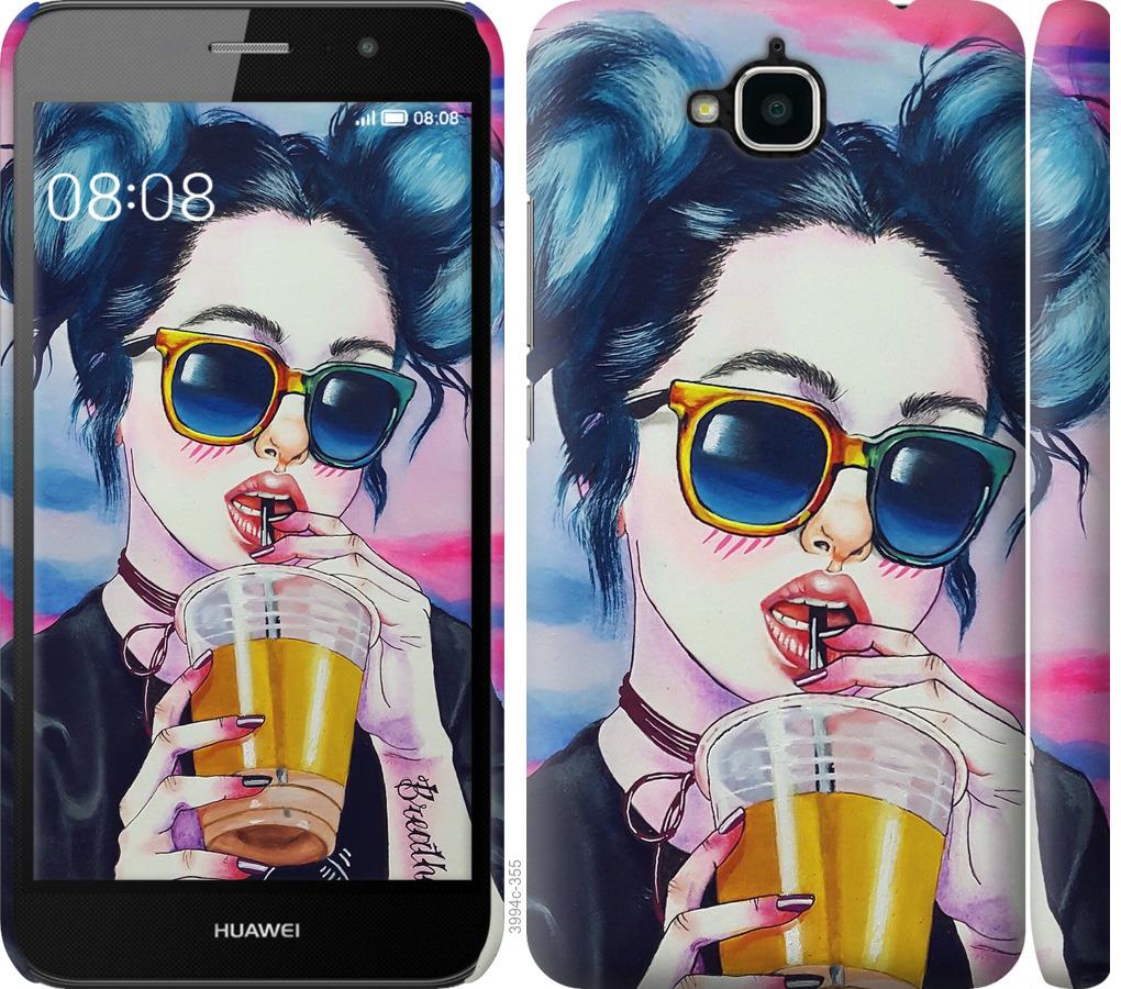

Чехол на Huawei Y6 Pro Арт-девушка в очках