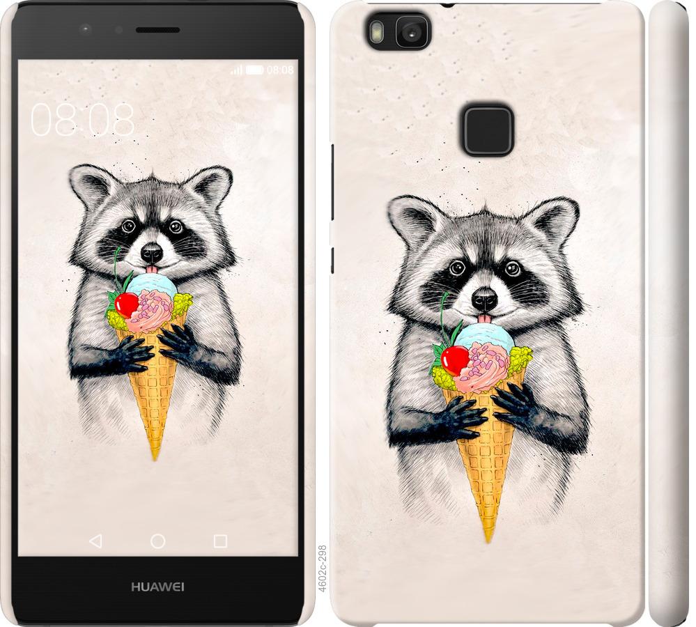 

Чохол на Huawei P9 Lite Єнот з морозивом