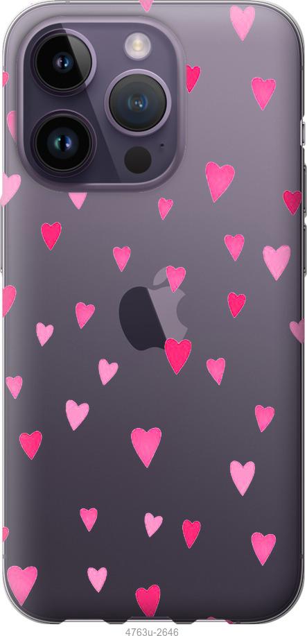 Чехол на iPhone 14 Pro Сердечки 2